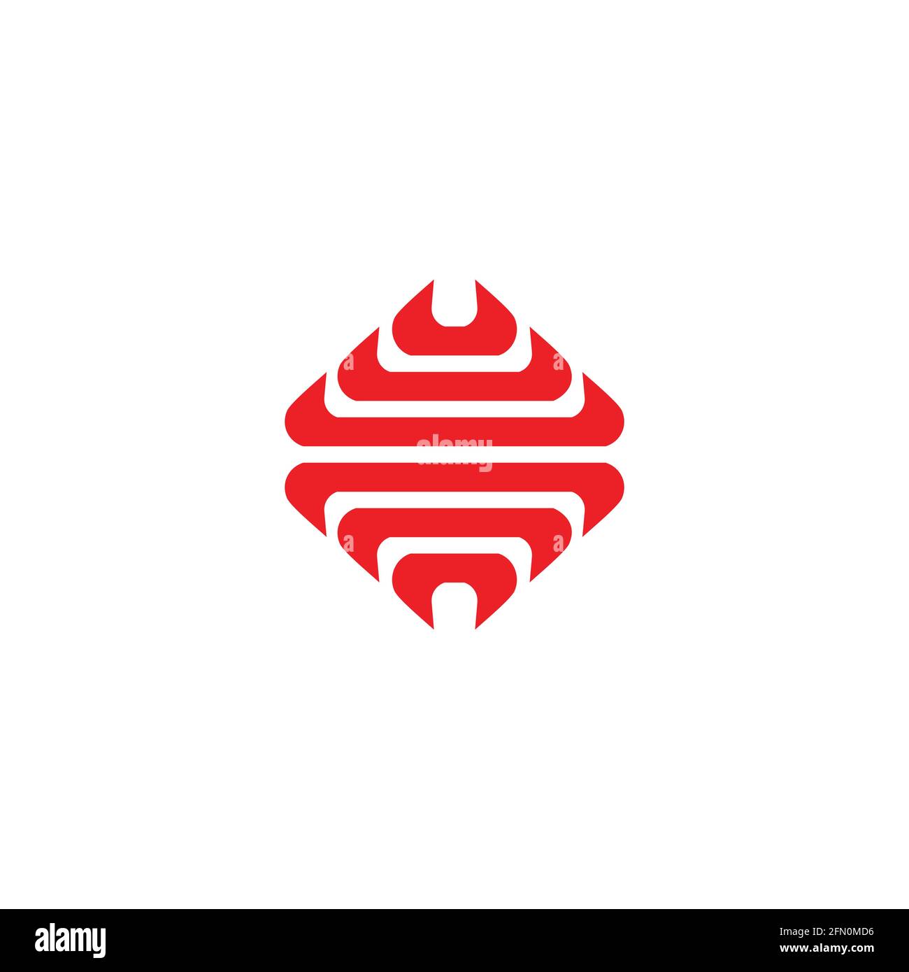stripes curves geometric square logo vector Stock Vector