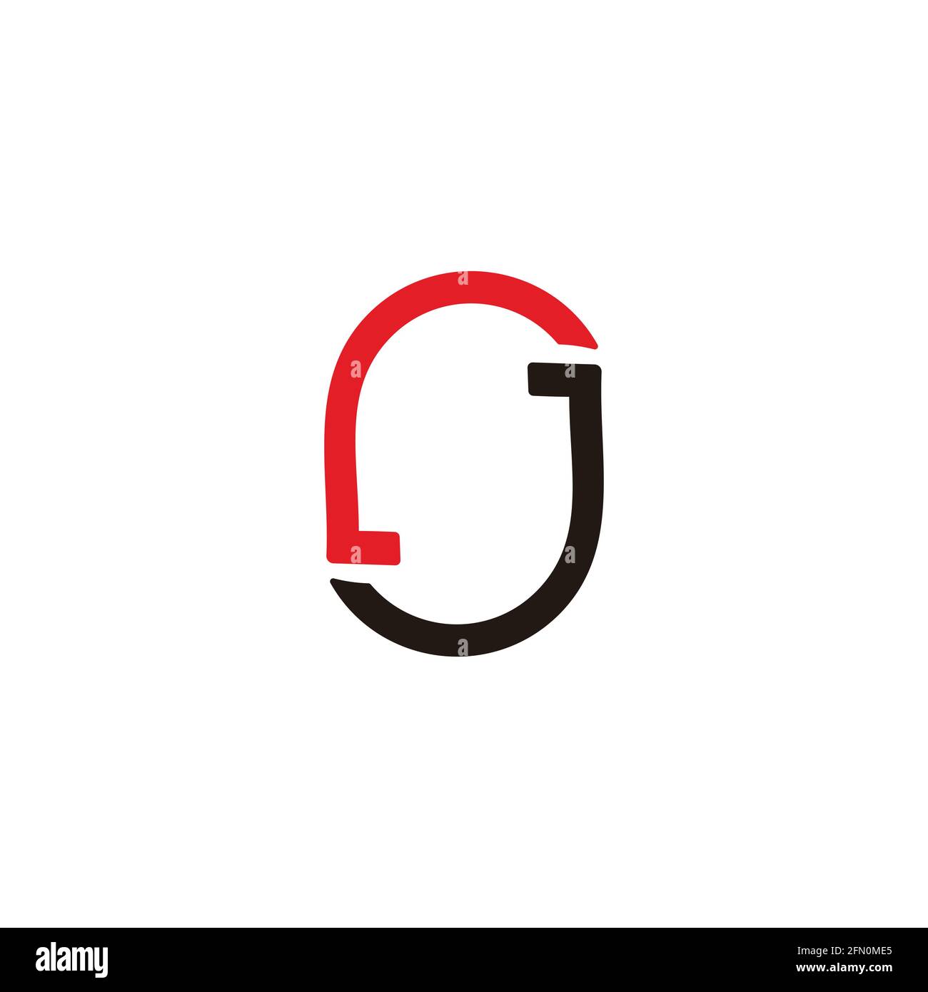 letter rj round motion geometric simple logo vector Stock Vector