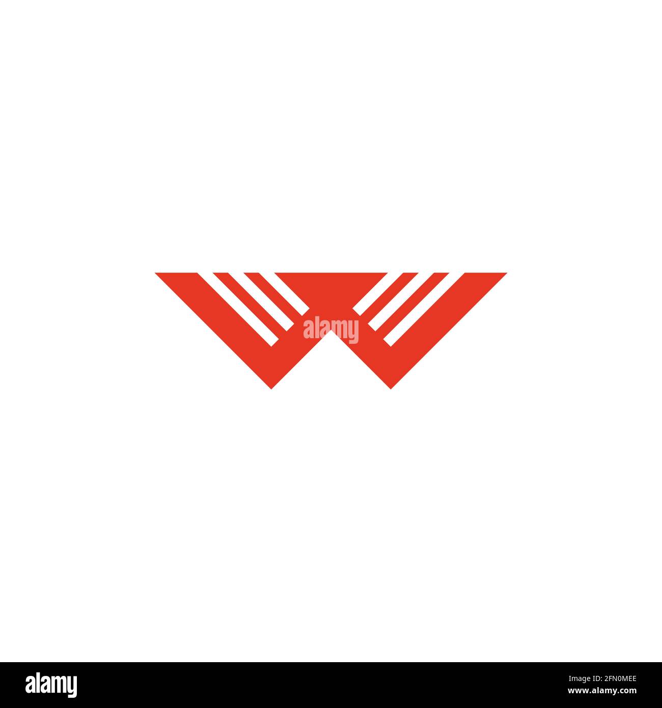 letter w stripes line simple geometric logo vector Stock Vector