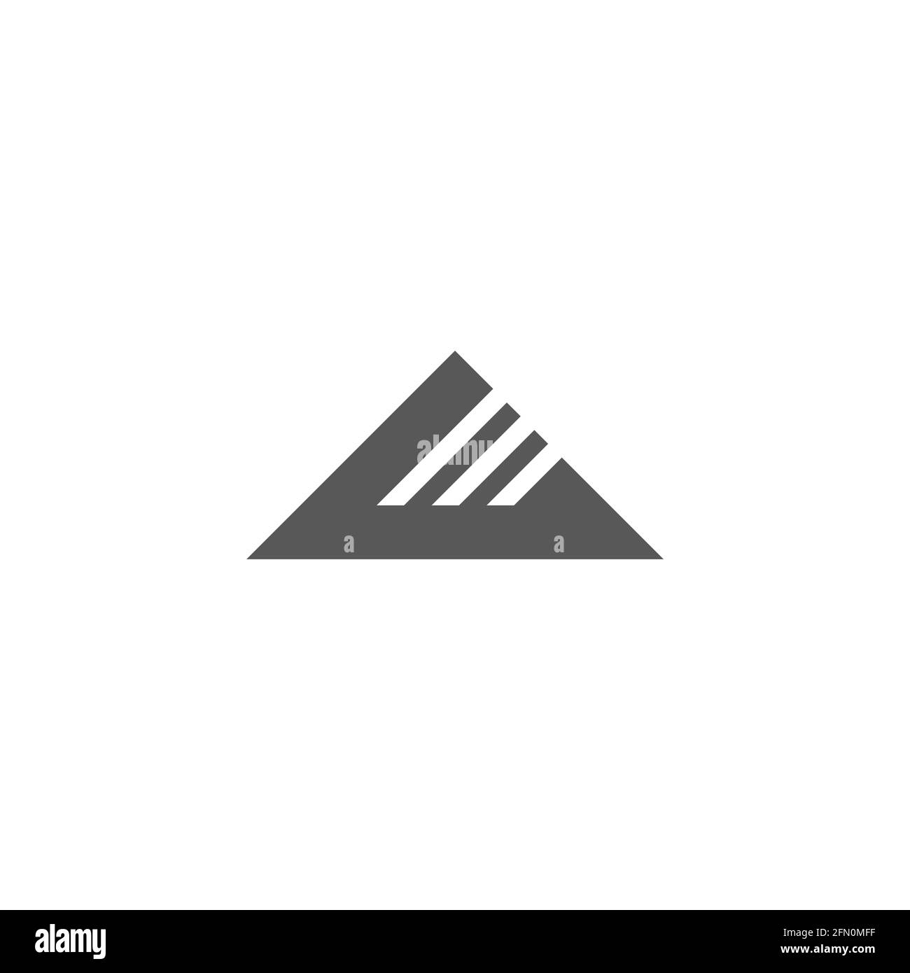 stripes triangle mountain simple geometric logo vector Stock Vector