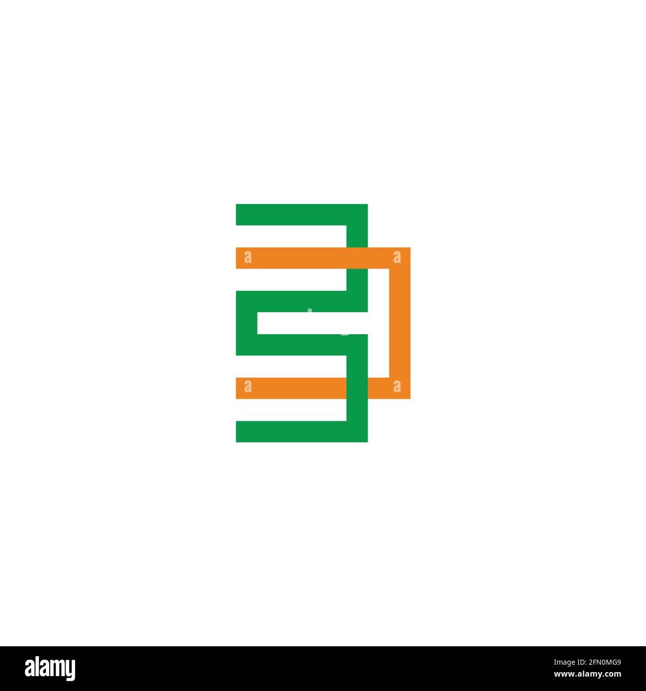 abstract letter bc linked colorful geometric logo vector Stock Vector