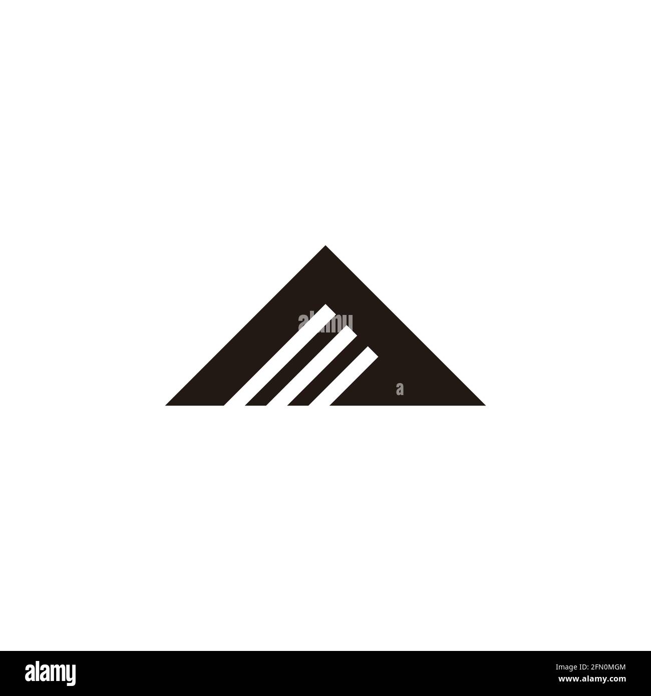 triangle stripes mountain simple black logo vector Stock Vector