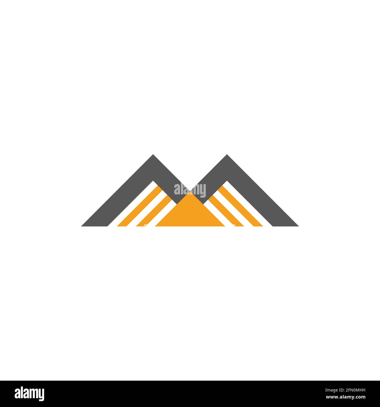 golden mountain simple geometric colorful logo vector Stock Vector