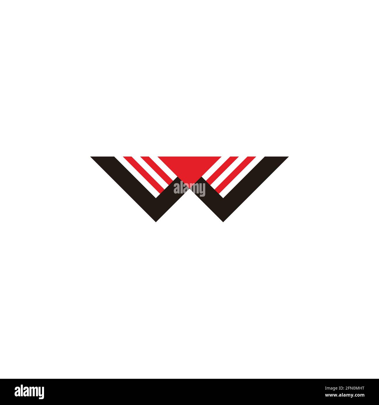 letter w triangle colorful geometric simple logo vector Stock Vector