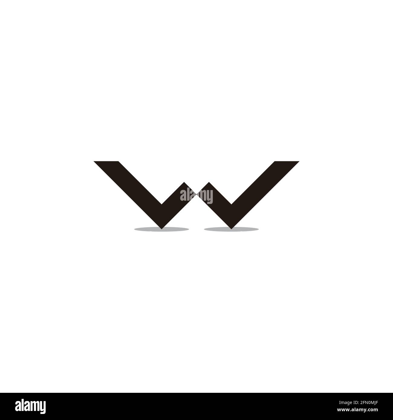 letter lw simple linked line geometric logo vector Stock Vector