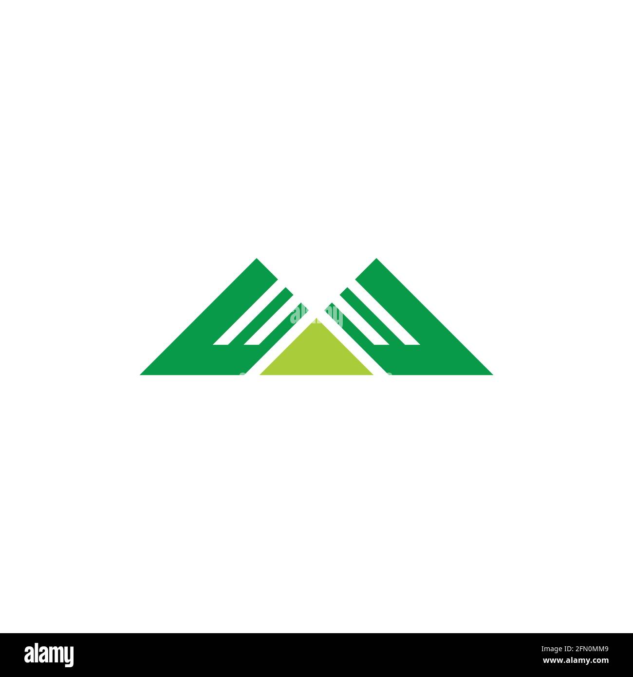 green mountain stripes triangle geometric logo vector Stock Vector