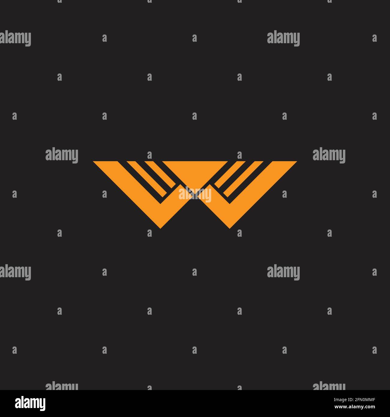 letter w triangle flat geometric silhouette logo vector Stock Vector ...