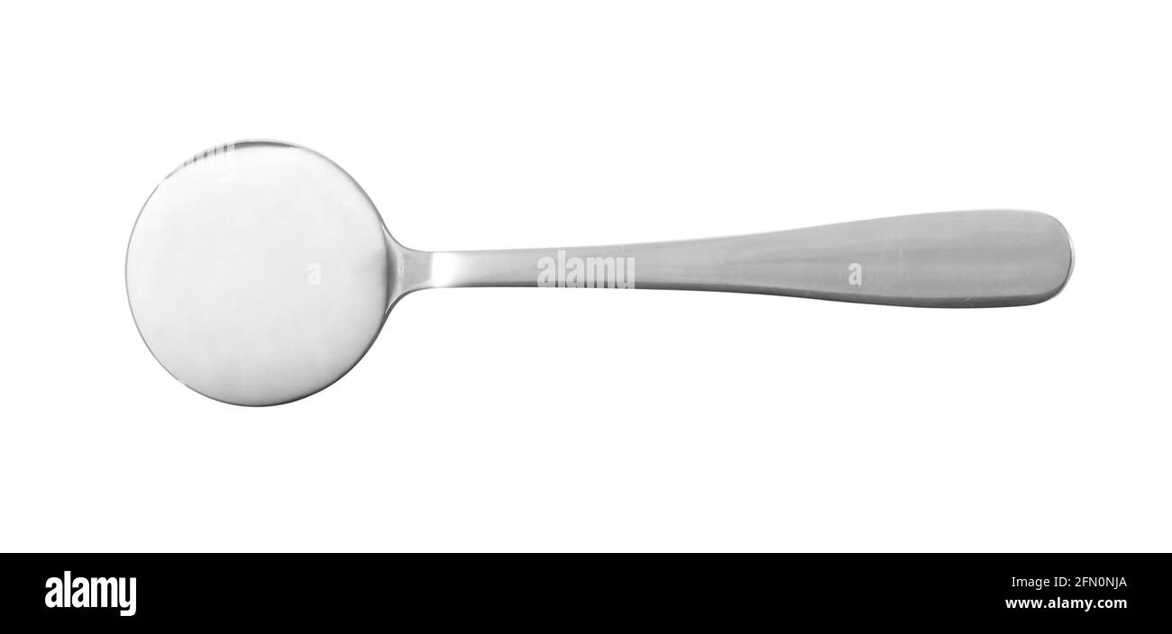 creamy yogurt on spoon Stock Photo