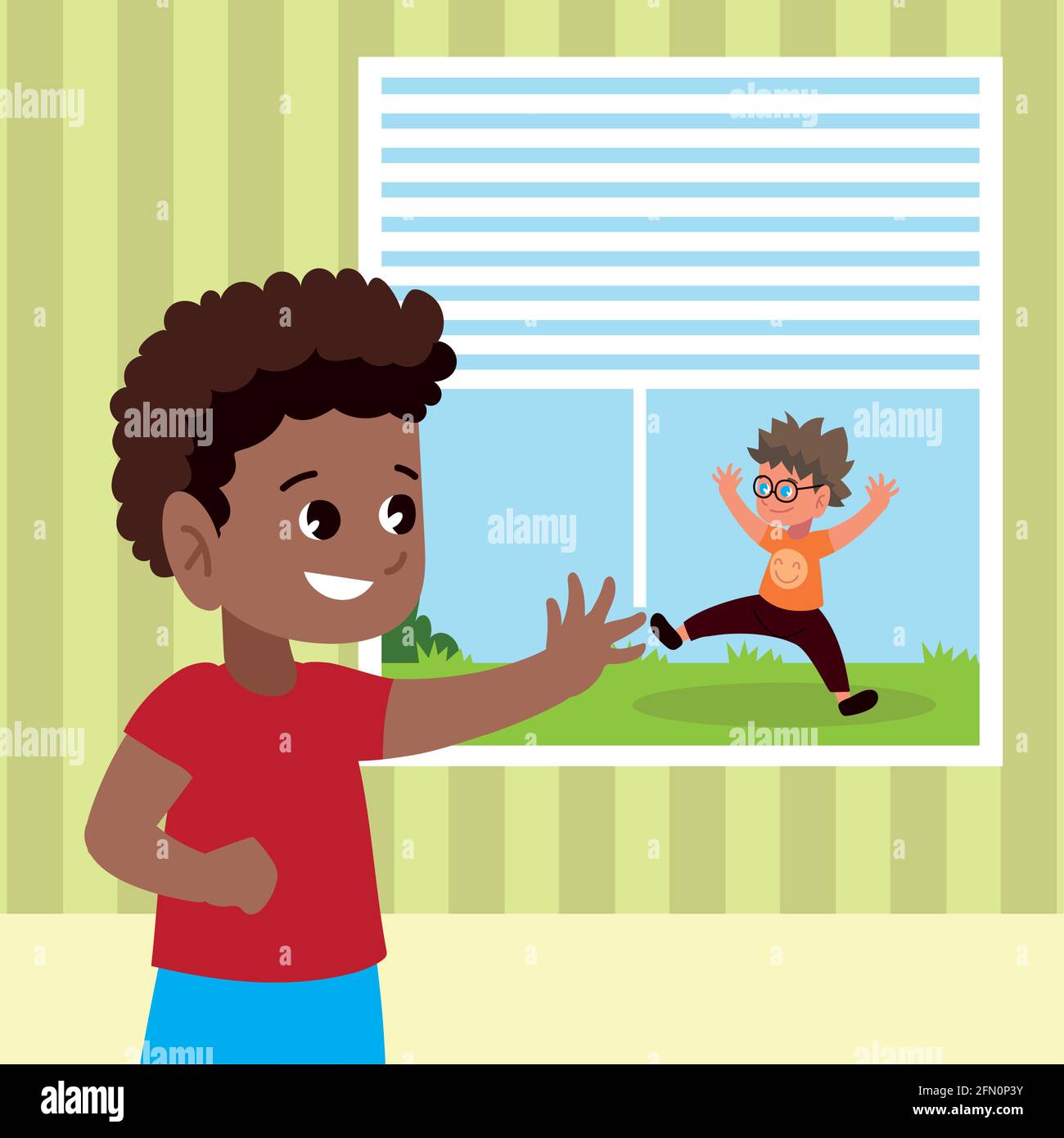 happy boys enjoy Stock Vector Image & Art - Alamy
