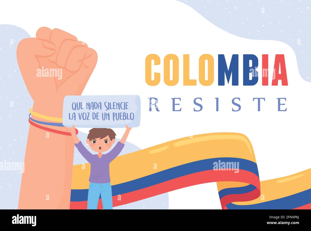 Colombia resists protest Stock Vector