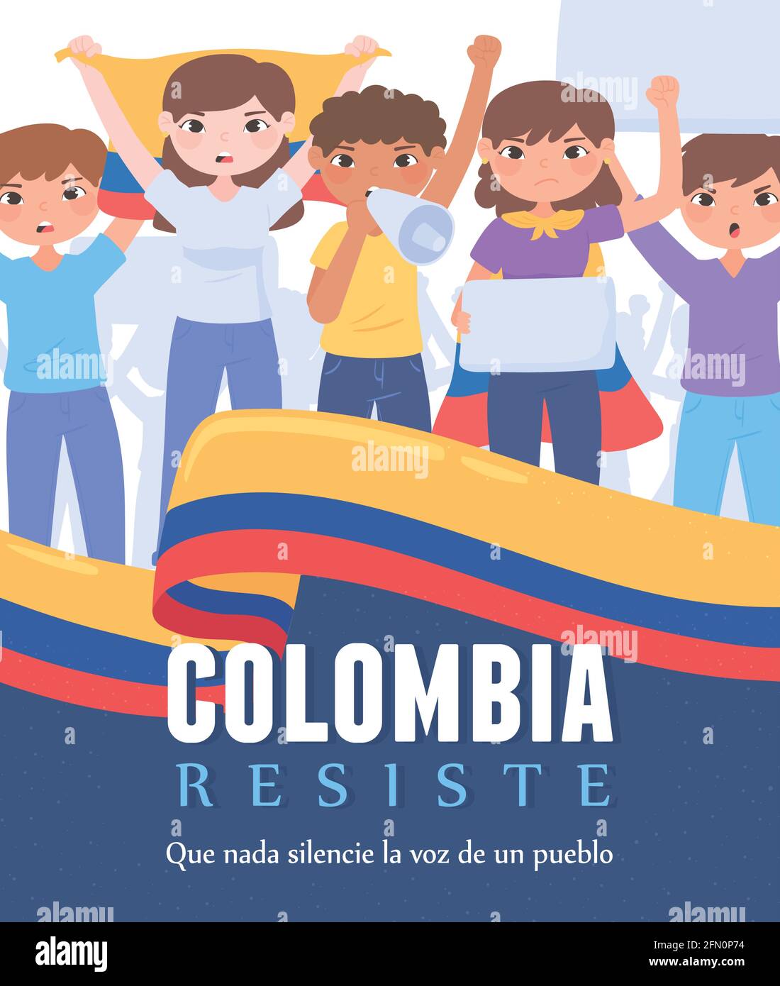 colombia resists demostration Stock Vector