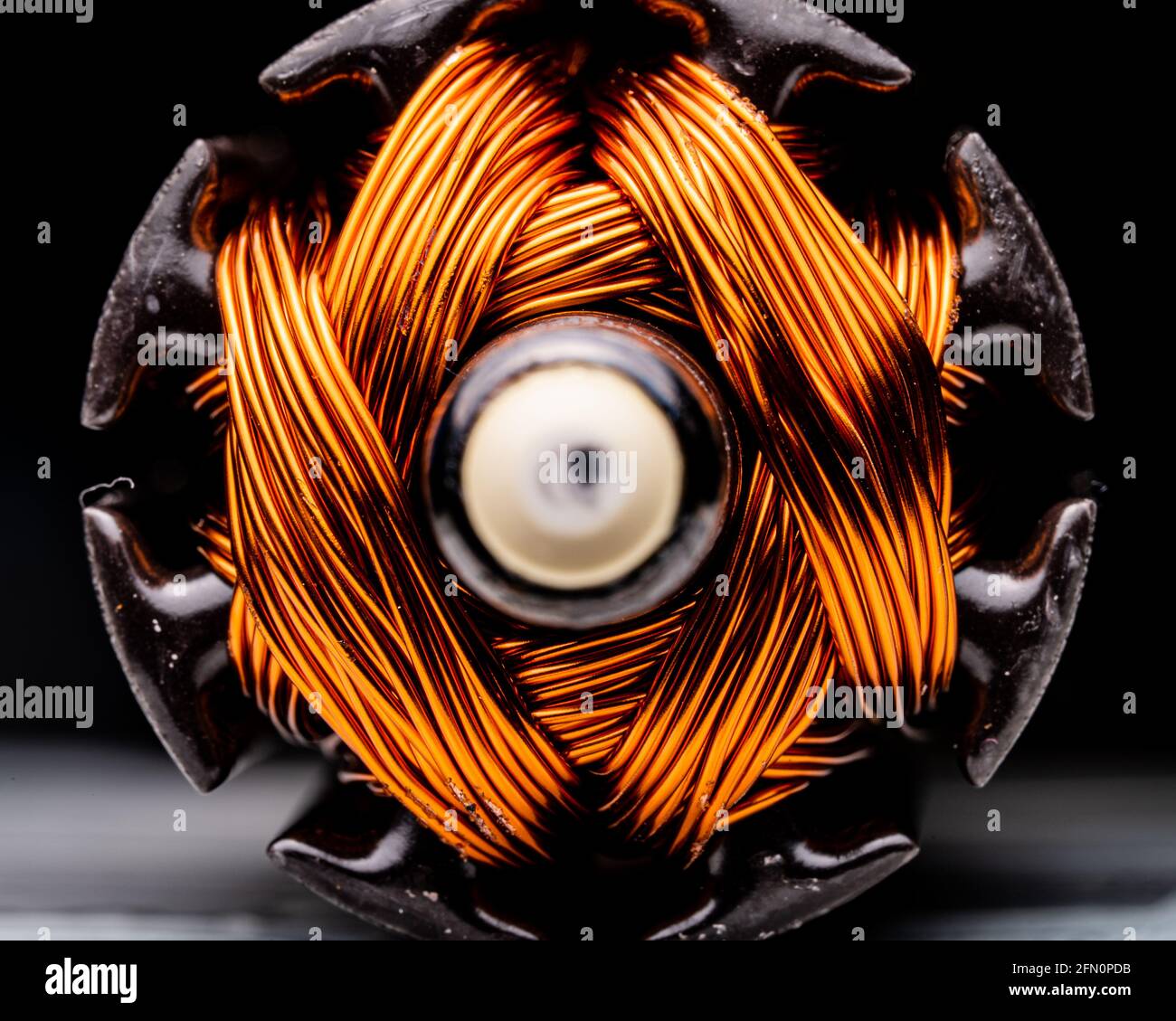 copper coils of electric motor Stock Photo Alamy