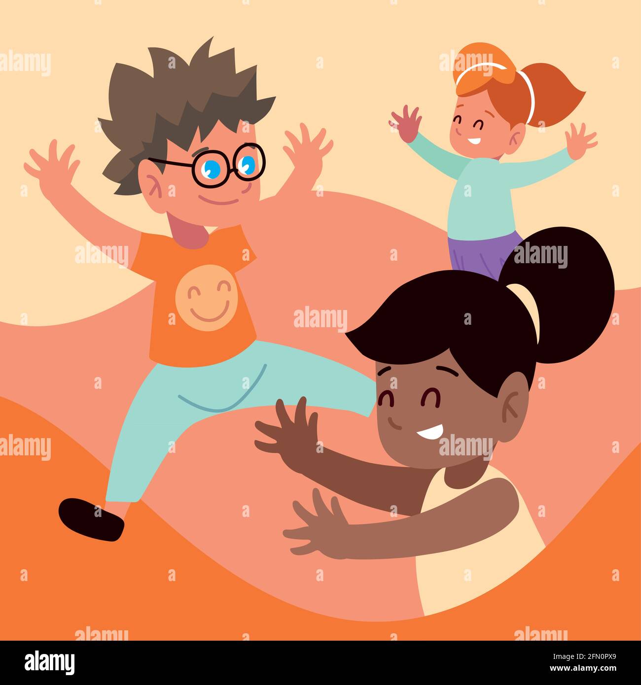 happy kids playing Stock Vector Image & Art - Alamy