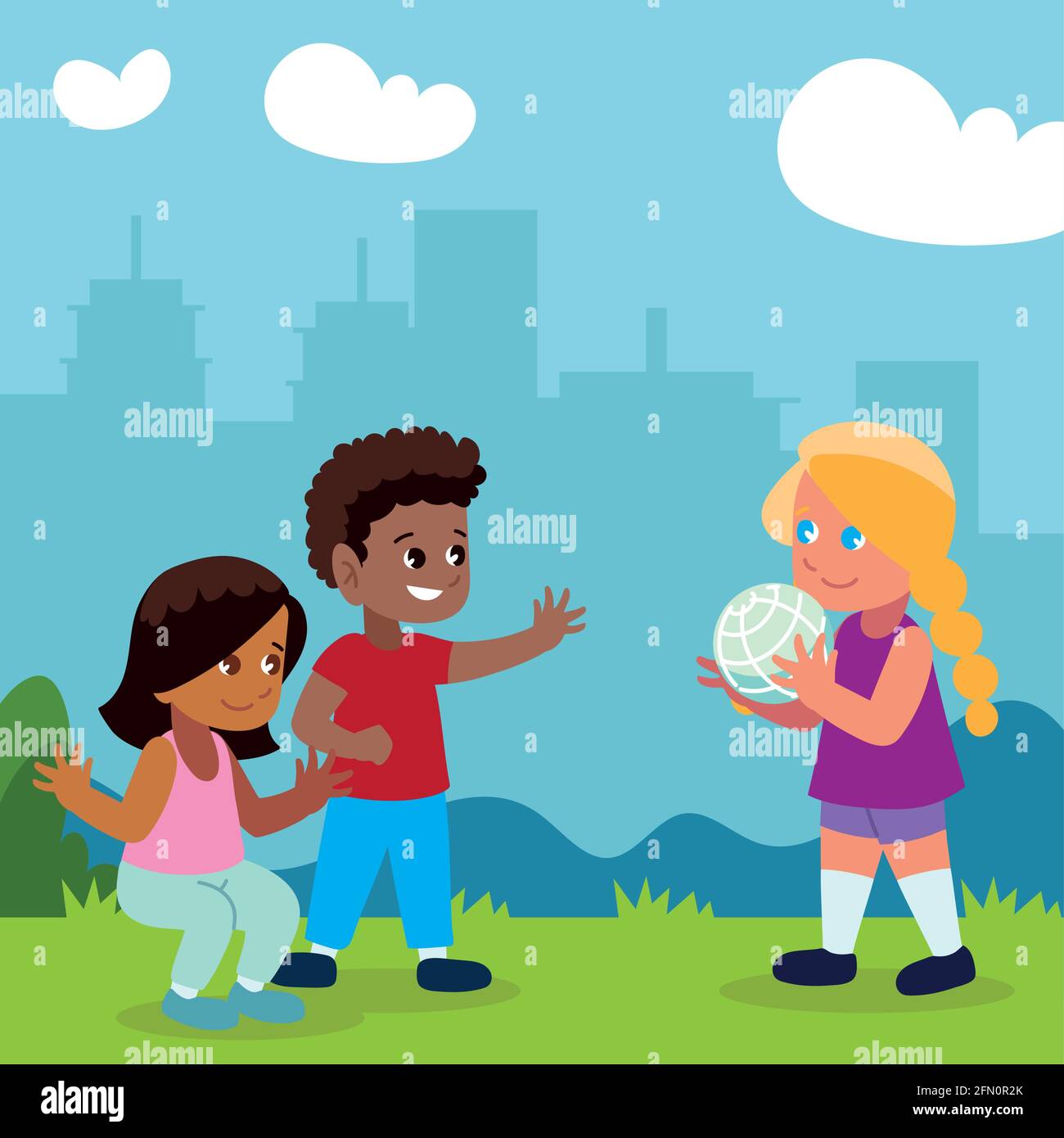 kids playing park Stock Vector Image & Art - Alamy