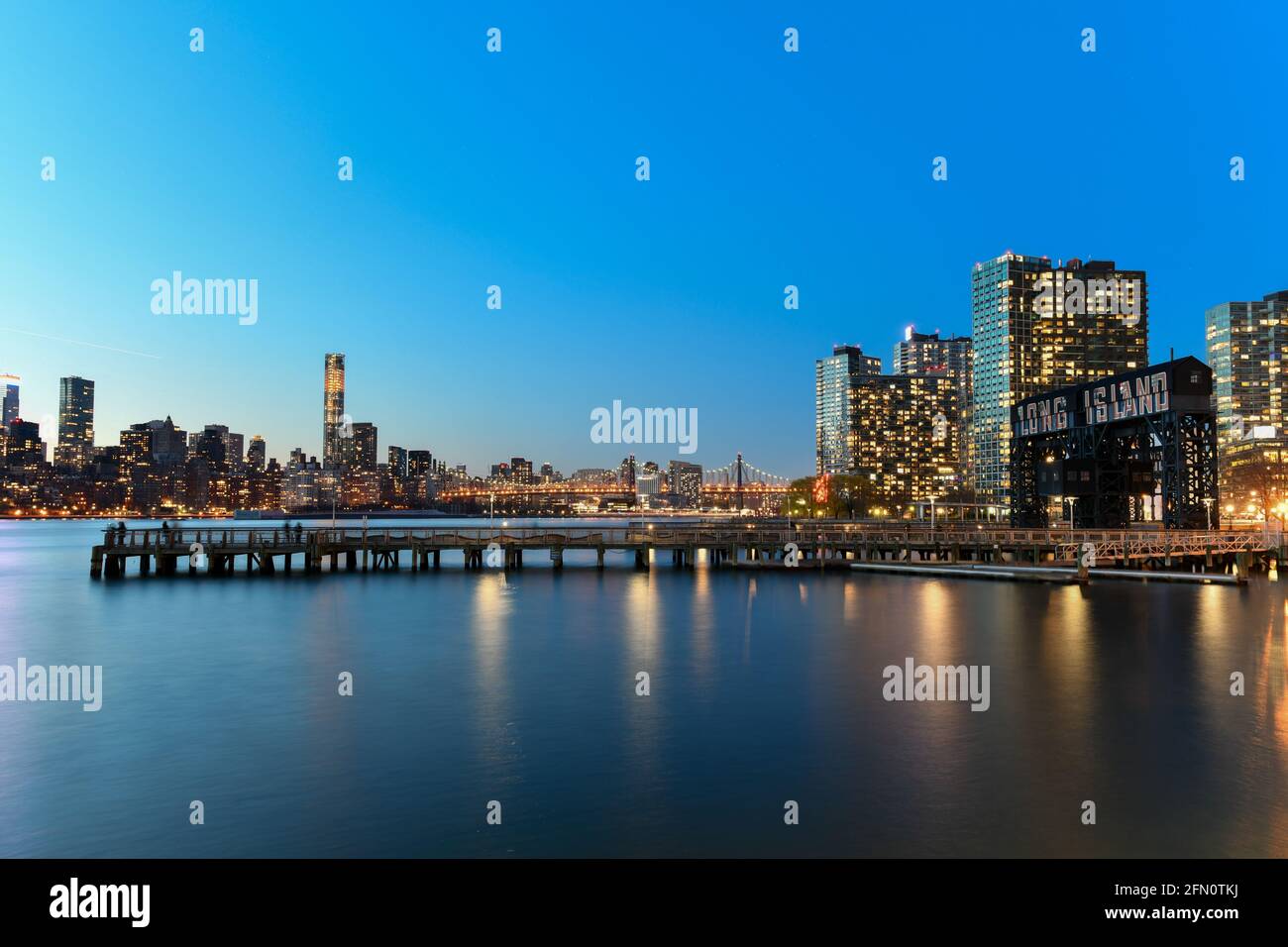New York City - Apr 7, 2021: View of Midtown Manhattan at sunset from Long Island City, Queens, New York City. Stock Photo