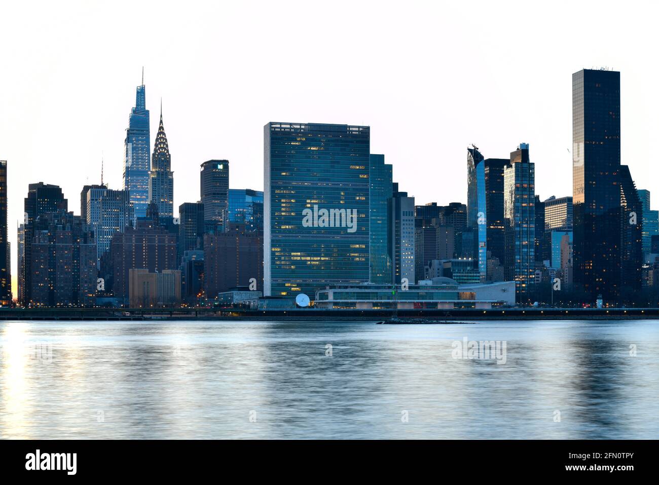 View of Midtown Manhattan at sunset from Long Island City, Queens, New York City. Stock Photo
