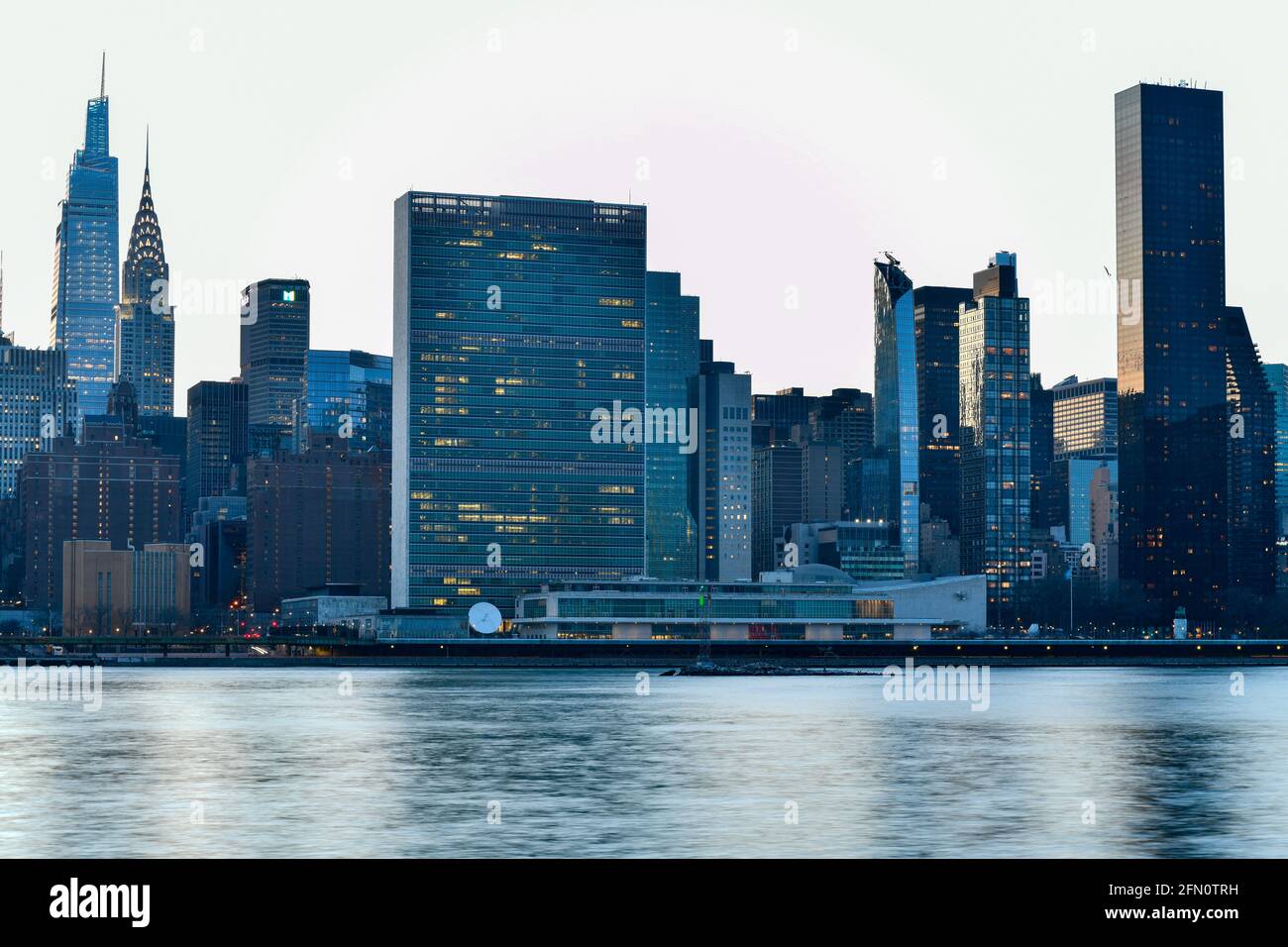 New York City - Apr 7, 2021: View of Midtown Manhattan at sunset from Long Island City, Queens, New York City. Stock Photo