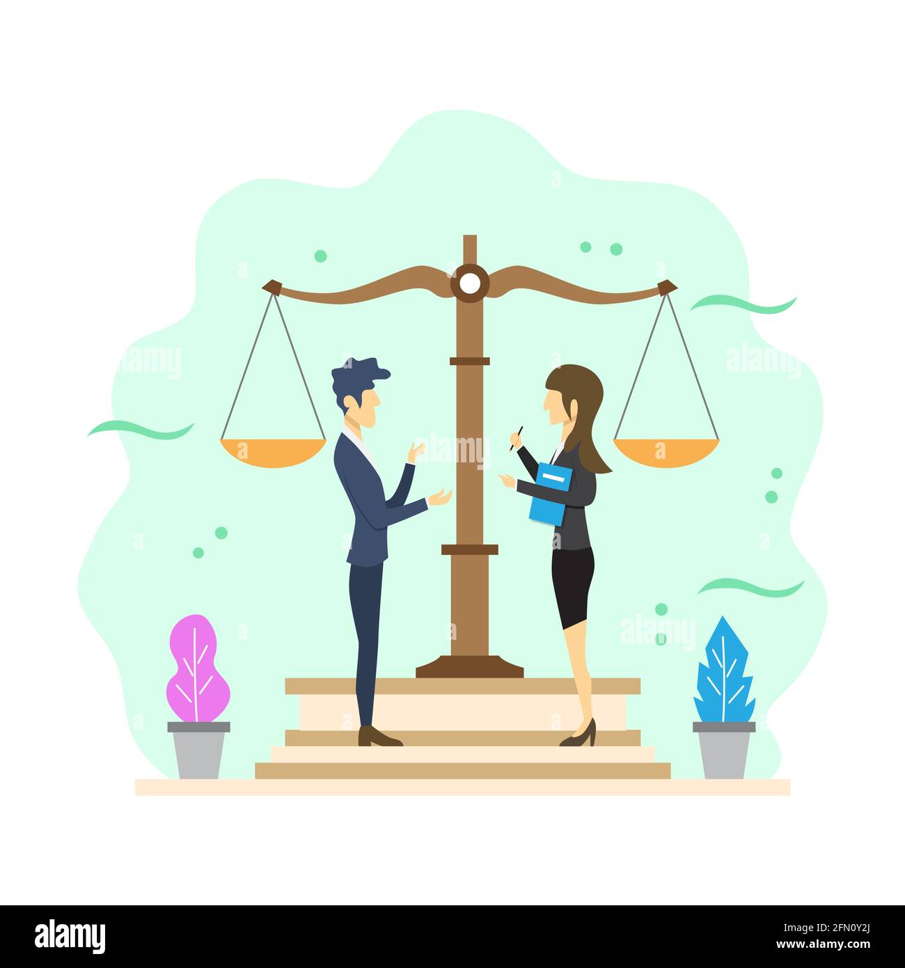 Flat Modern Legal Consulting Vector Illustration Stock Vector