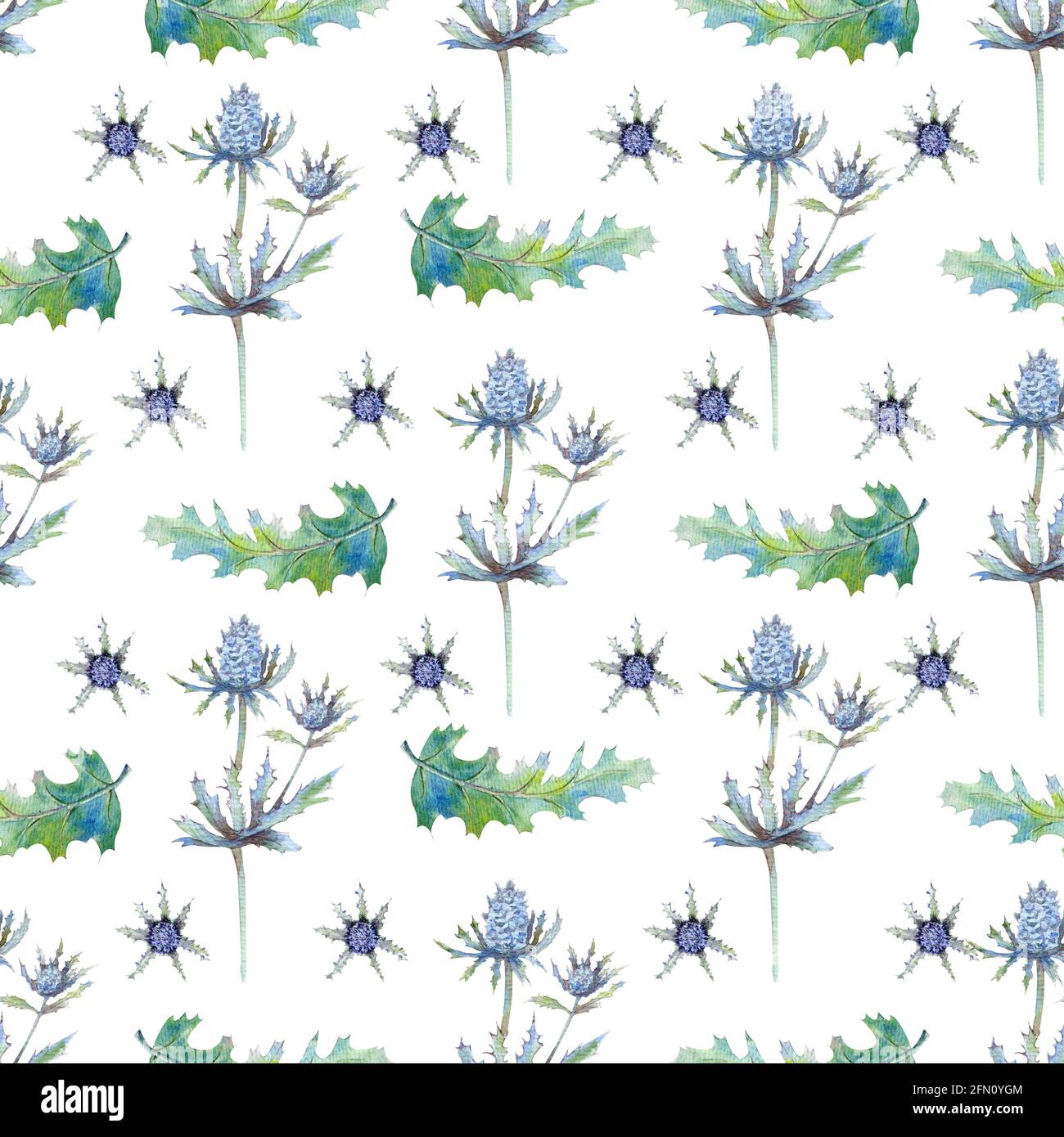 Seamless pattern with wildflowers and leaves on white background ...