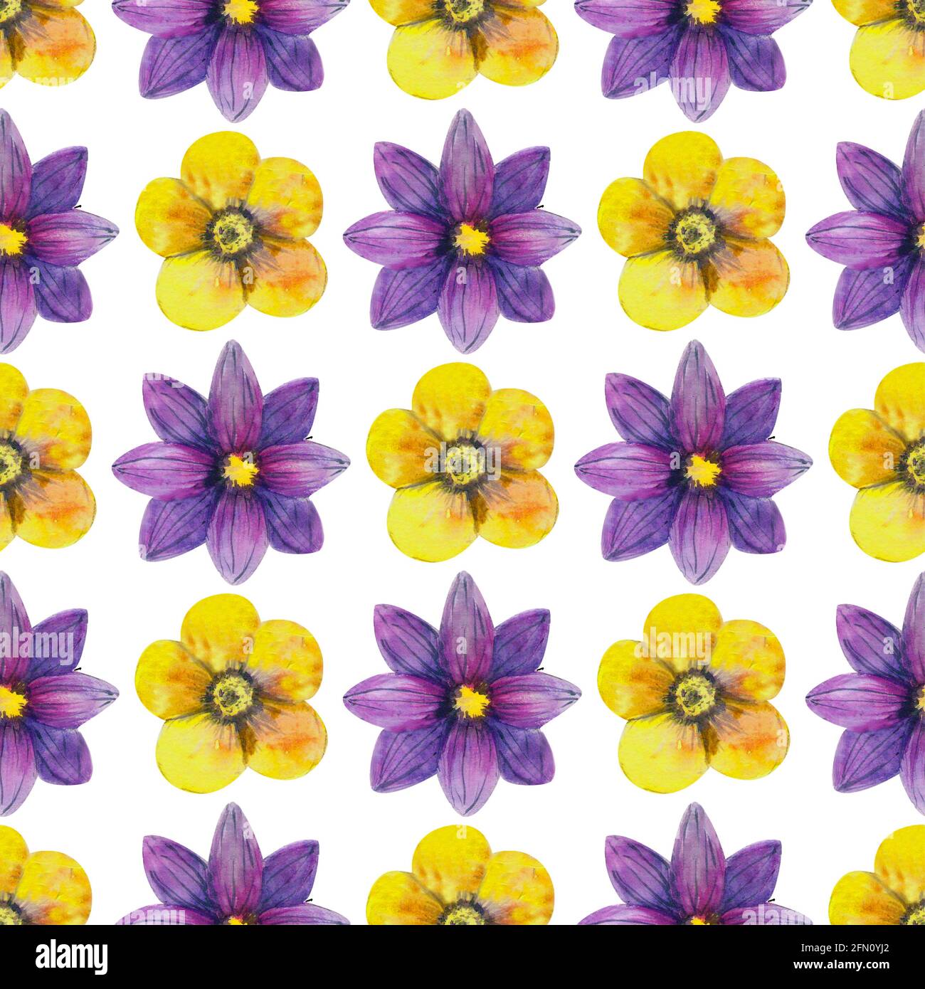 Seamless pattern with wildflowers on white background. Floral pattern ...
