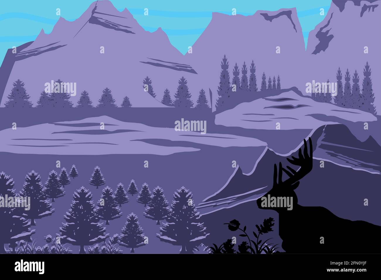 silhouette purple landscape Stock Vector Image & Art - Alamy