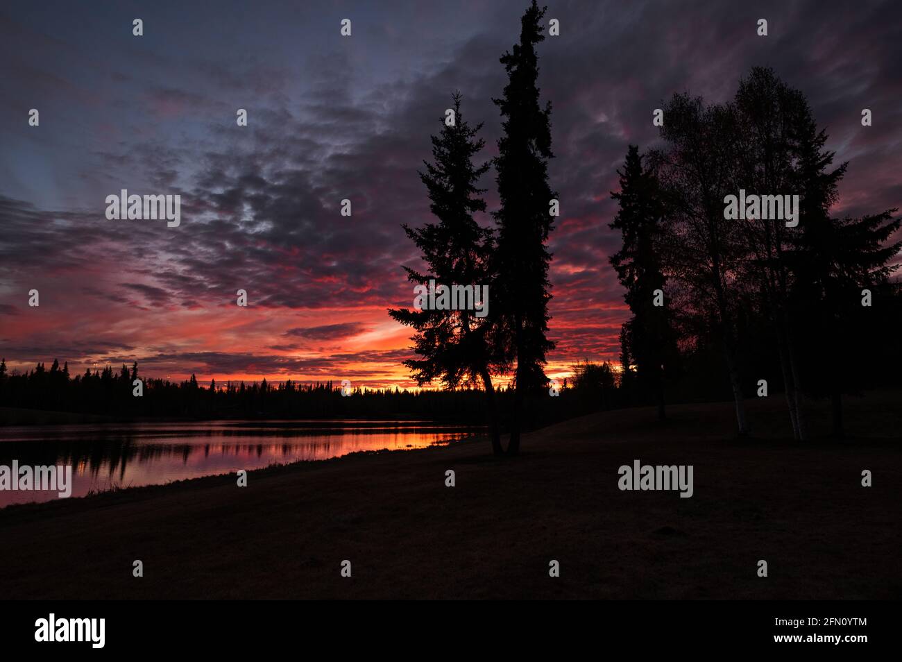 midnight sun over Fairbanks, Alaska! Stock Photo Alamy