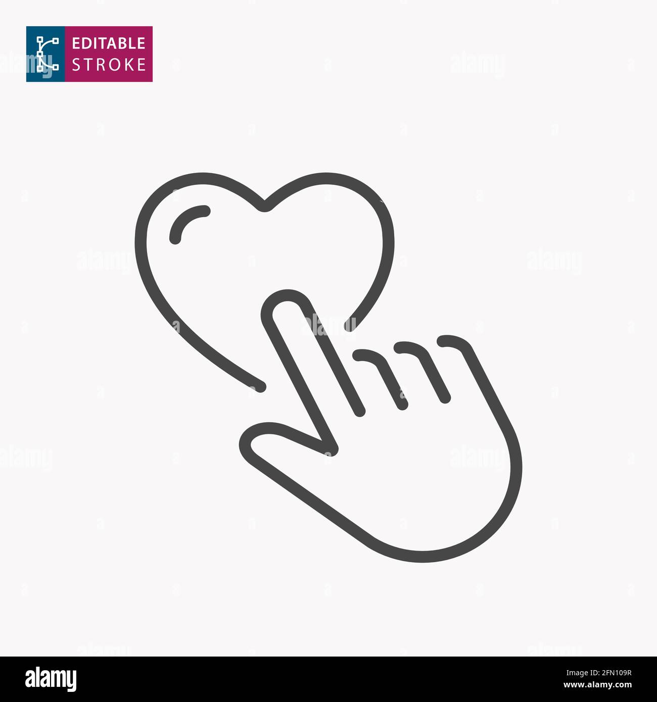 Charity line icon. Editable stroke. Vector illustration. Stock Vector