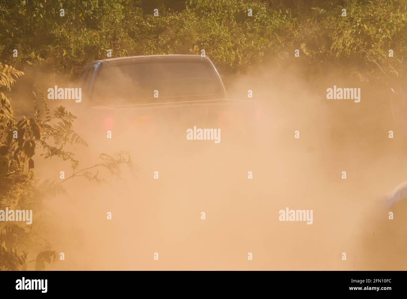 Dust storm after vehice in rural Kenya Stock Photo Alamy