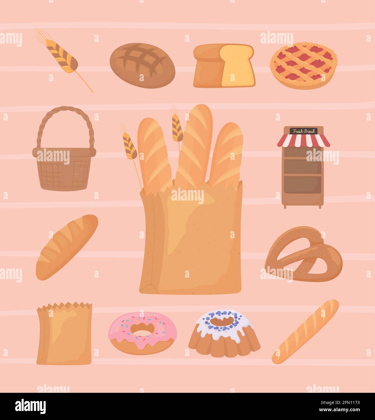 set bread icons Stock Vector Image & Art - Alamy