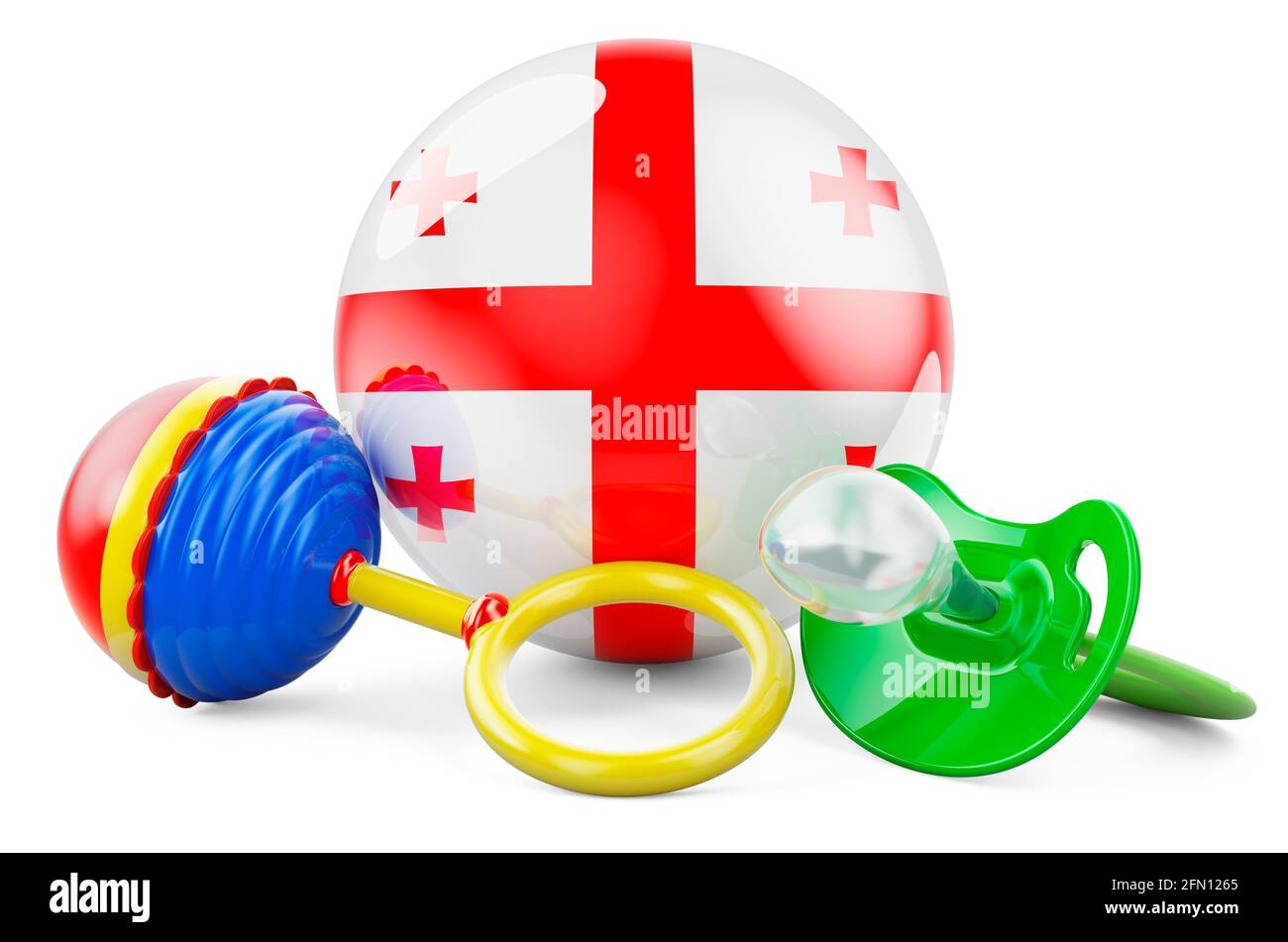 Birth rate and parenting in Georgia concept. Baby pacifier and baby ...
