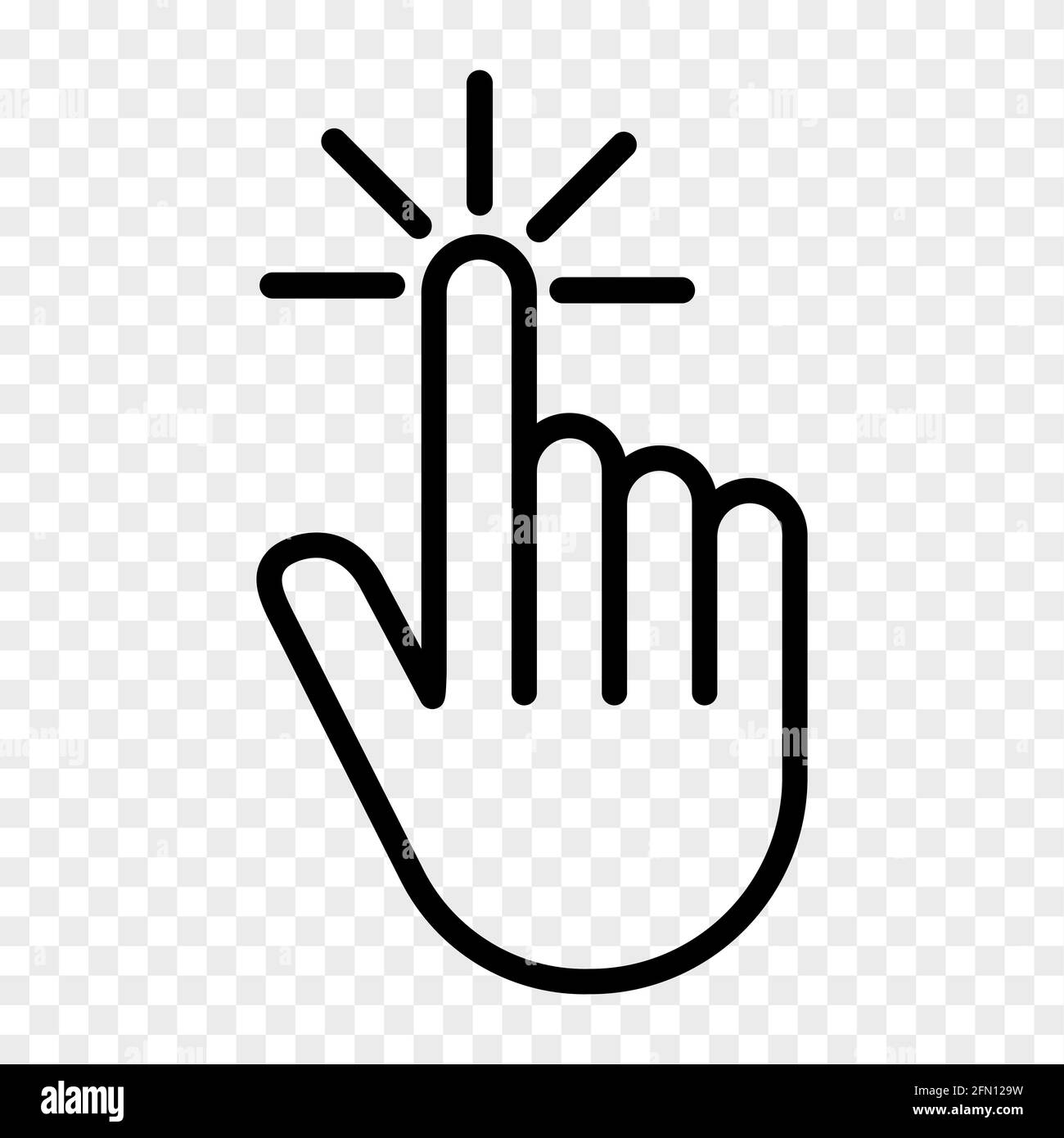 Hand cursor icon click. Vector symbol isolated on transparent background Stock Vector