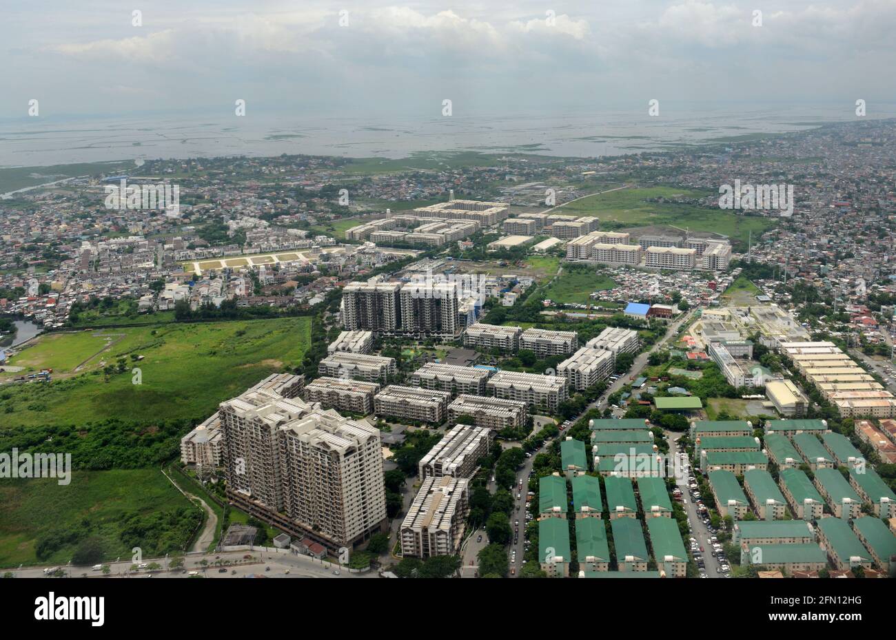 Aerial view of modern residential complexes in Metro Manila, Philippines. Stock Photo