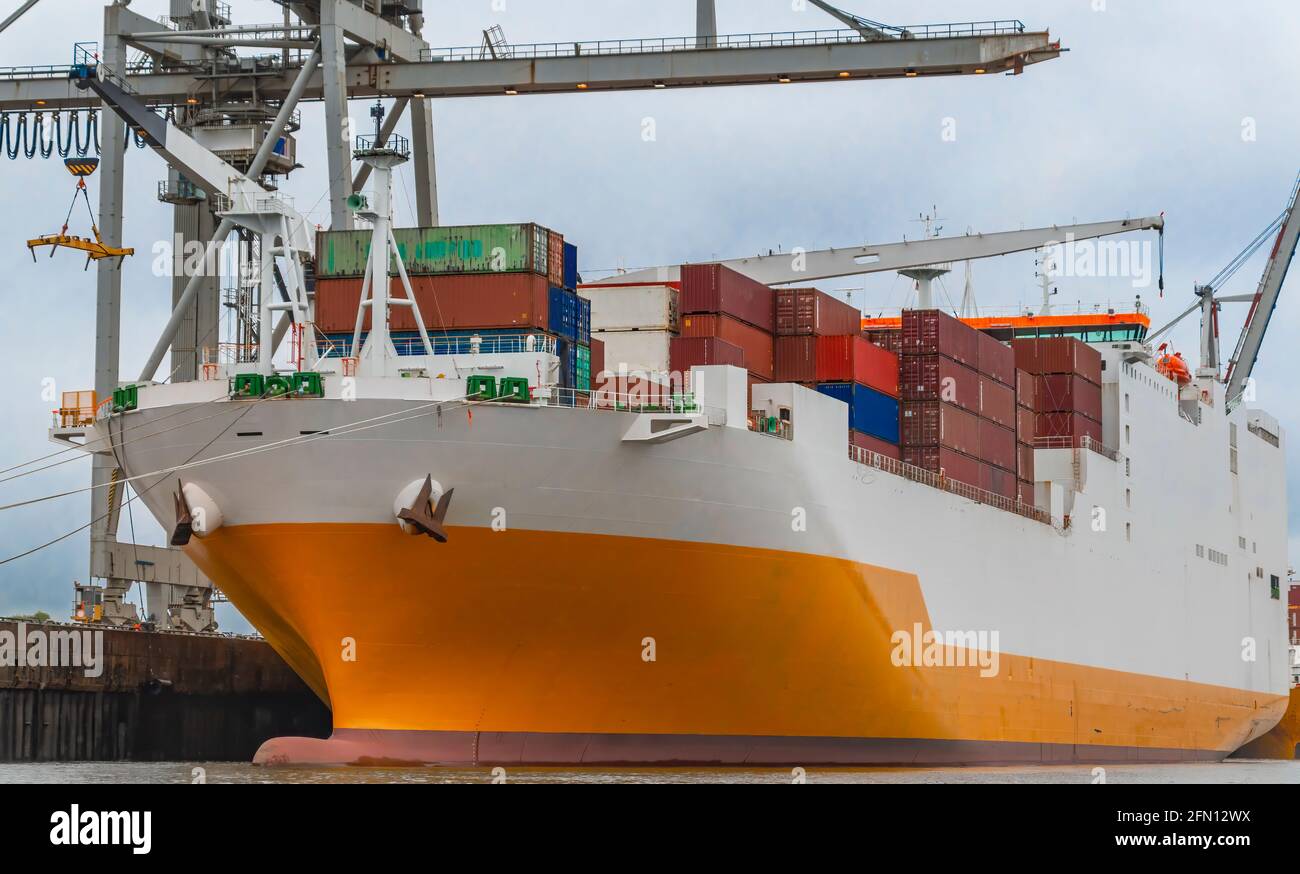 Container ships are cargo ships that carry all of their load in truck