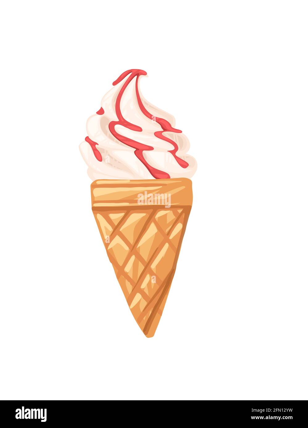 Ice cream cone vector illustration isolated on white background Stock ...