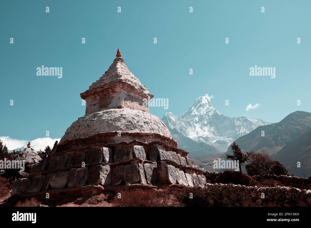 Buddhist stupa in Himalaya mountains, Nepal Stock Photo - Alamy