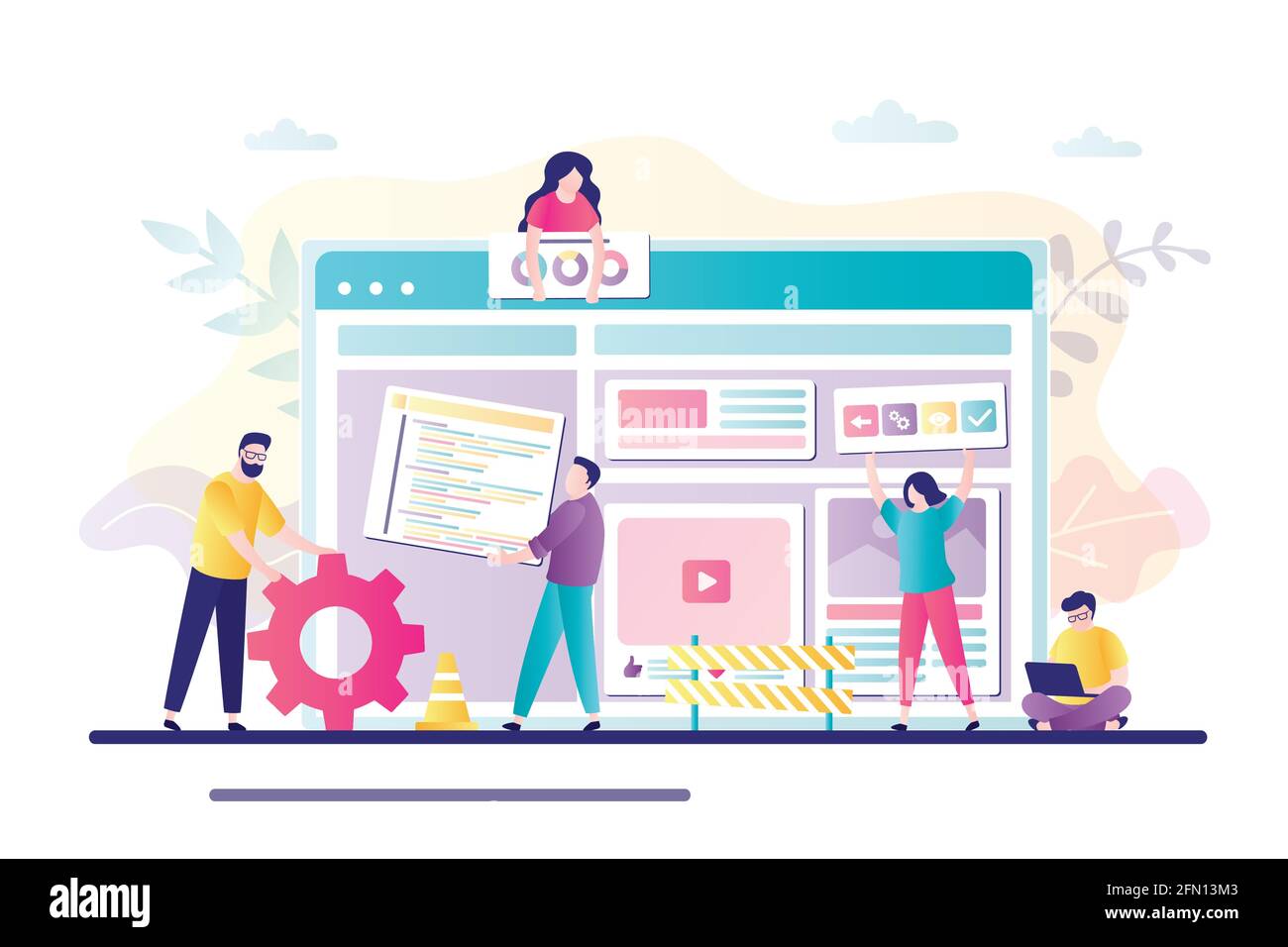 Business team working together on web page design. People building ...