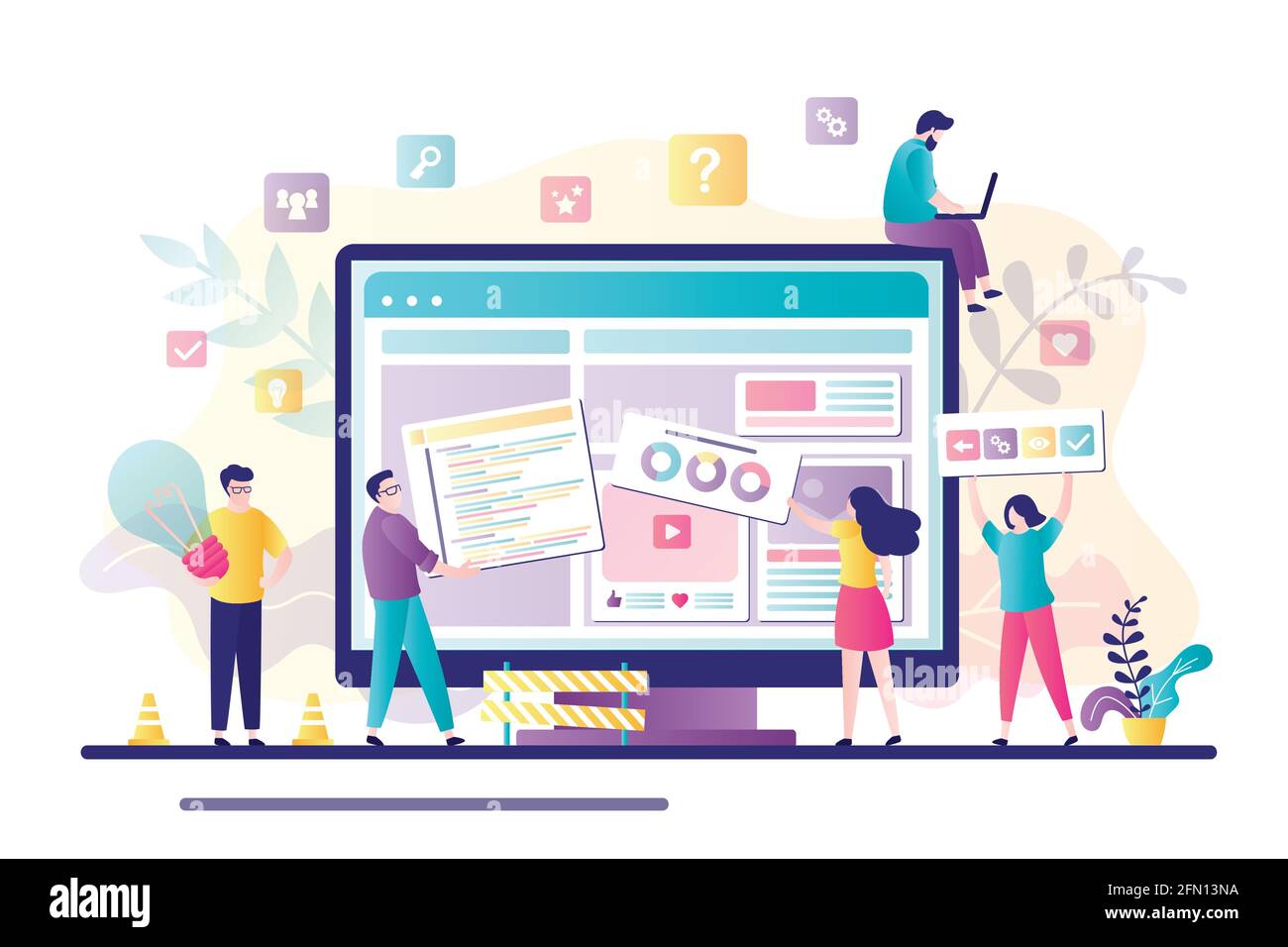 Business team working together on web page design. People building ...