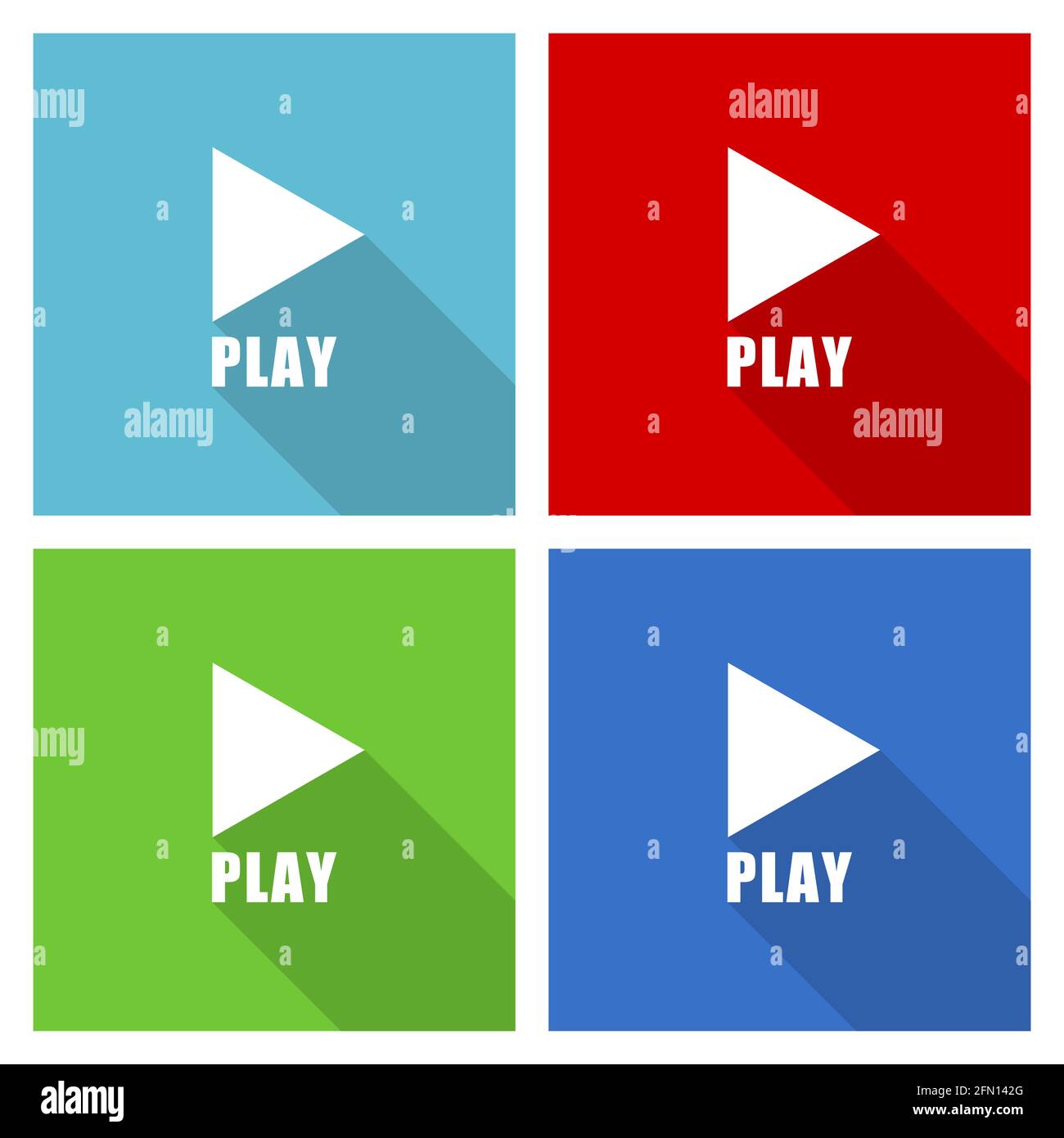 Play icon set, flat design vector illustration in eps 10 for webdesign ...