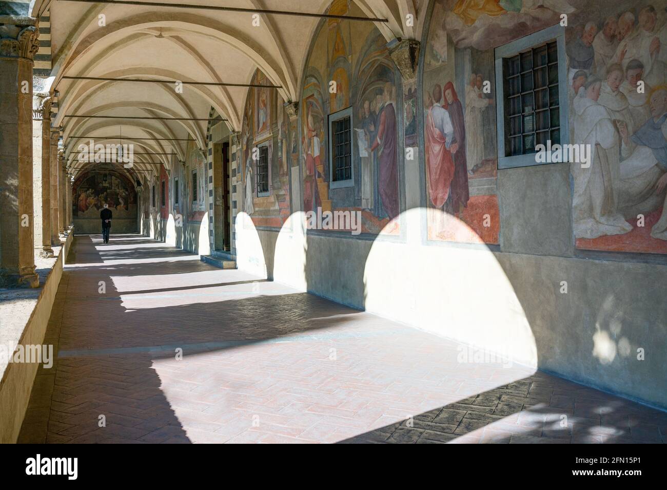 Florence, Italy, Basilica of Santa Maria Novella, the Great cloister Stock Photo