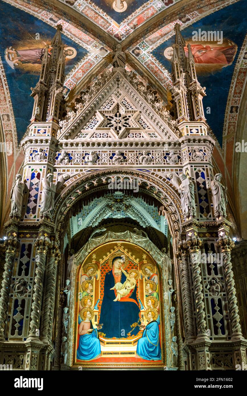 Florence, Italy, Orsanmichele church, the altar of the Madonna with the Child, detail Stock Photo