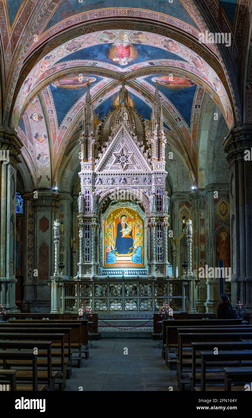 Florence, Italy, Orsanmichele church, the altar of the Madonna with the Child Stock Photo