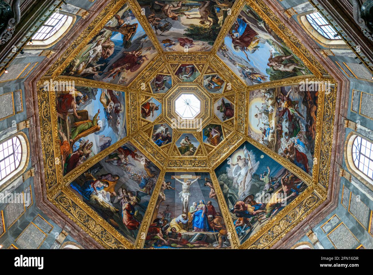 Florence, Italy, Medici chapels, the Chapel of tthe Princes, inside view of the dome Stock Photo