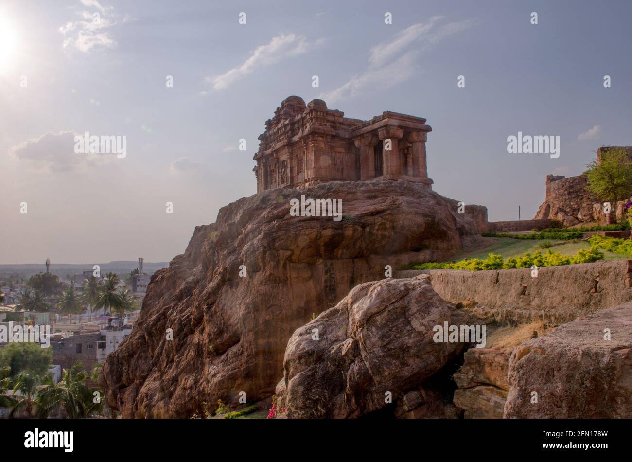 upper shivalaya temple and sunset view Stock Photo
