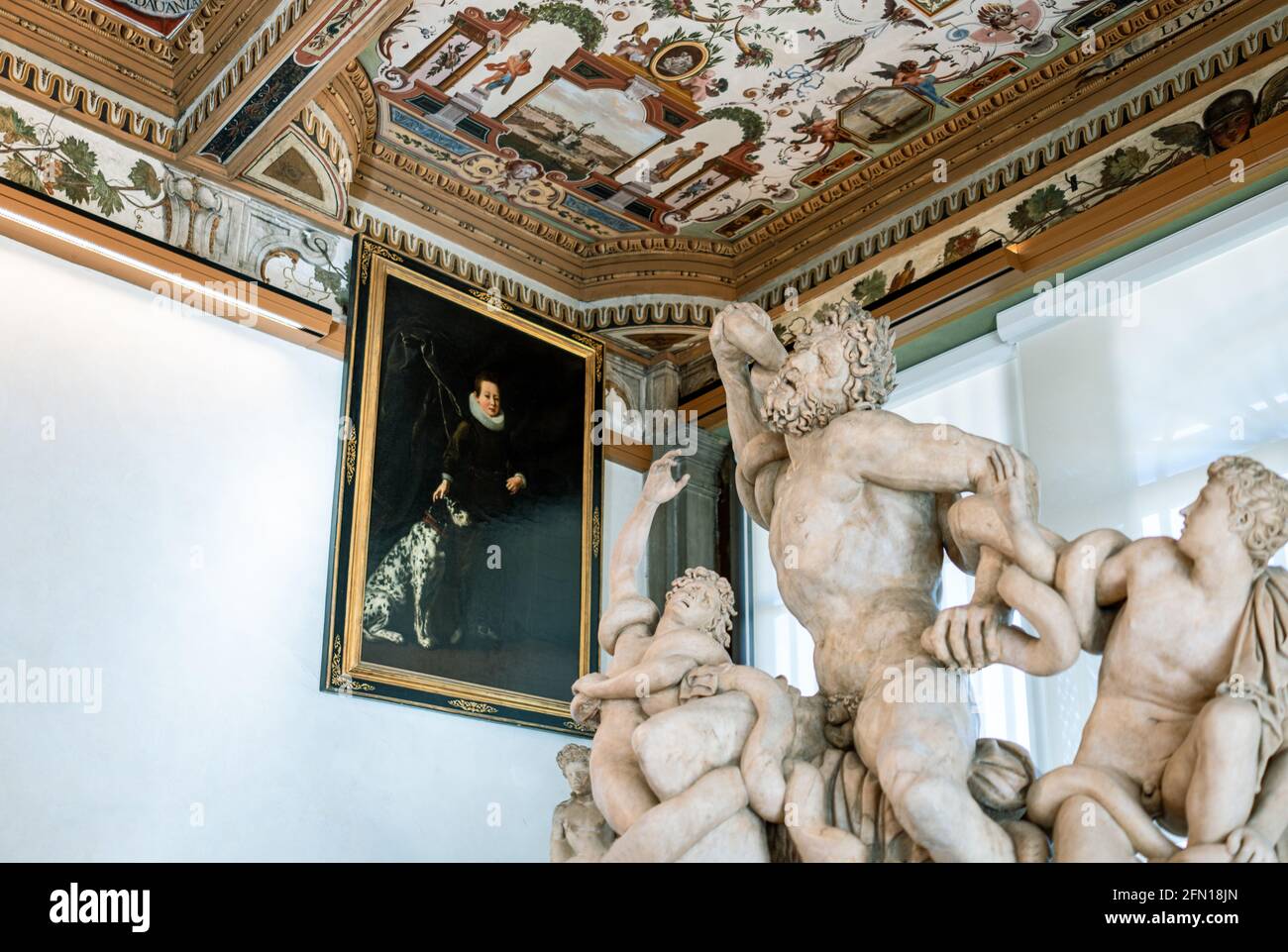 Florence, Italy, The Uffizi Gallery, the marble group of tthe Laocoonte sculpted by Bandinelli Stock Photo