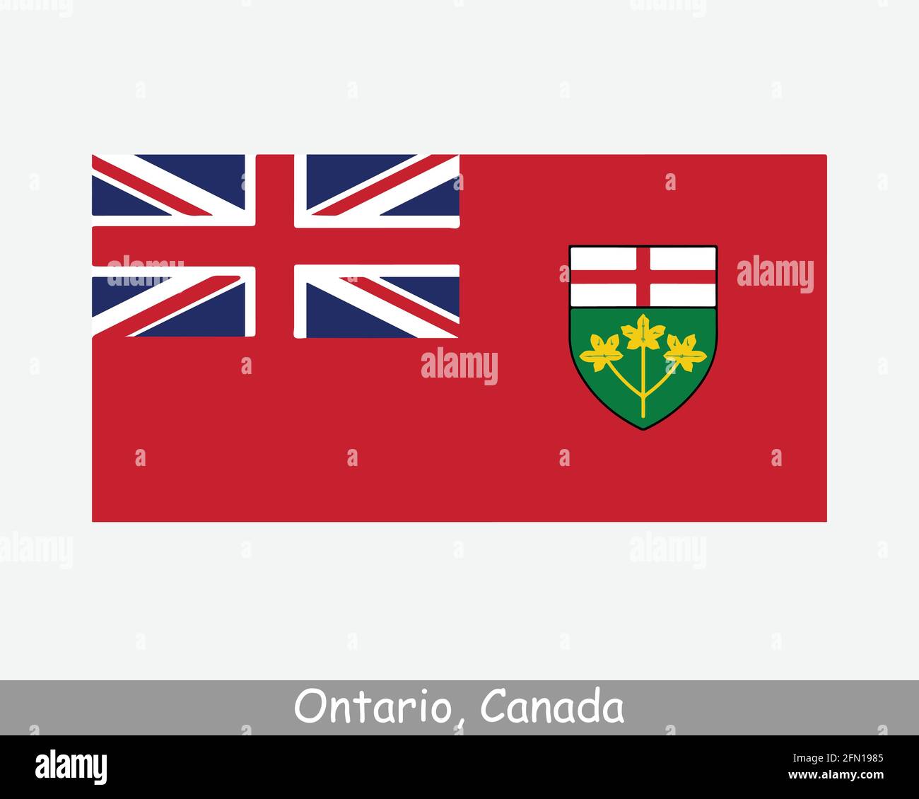 Ontario Canada Flag. Canadian Province Banner. Flag of ON, CA. EPS