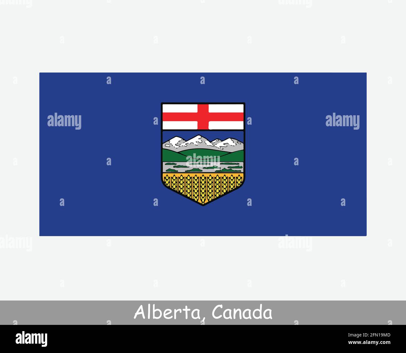 Alberta Canada Flag. Canadian Province Banner. Flag of AB, CA. EPS