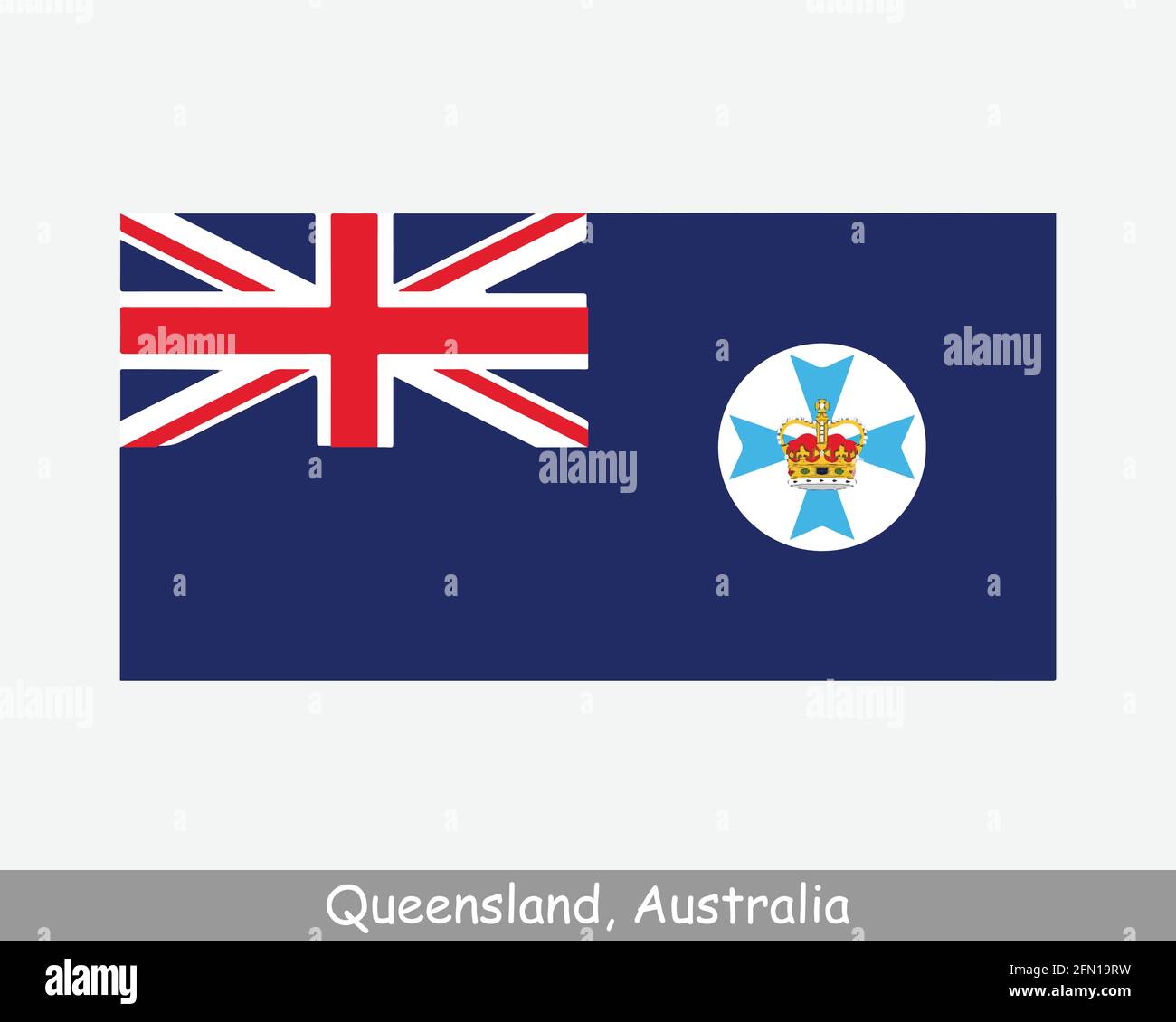 Queensland Australia Flag. Flag of Qld, AU. Australian State Banner. EPS Vector Illustration Stock Vector