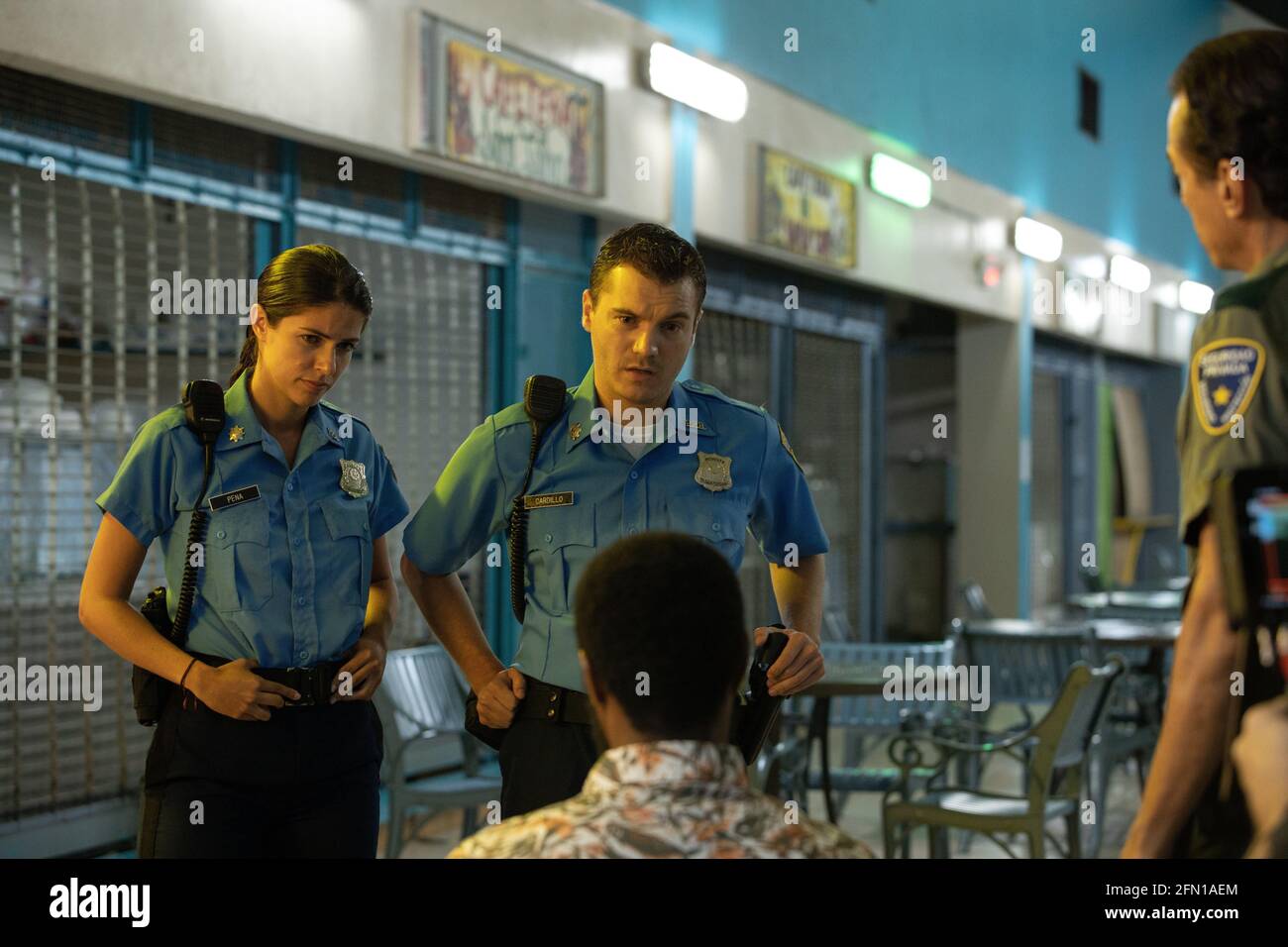 EMILE HIRSCH and STEPHANIE CAYO in FORCE OF NATURE (2020), directed by MICHAEL POLISH. Credit