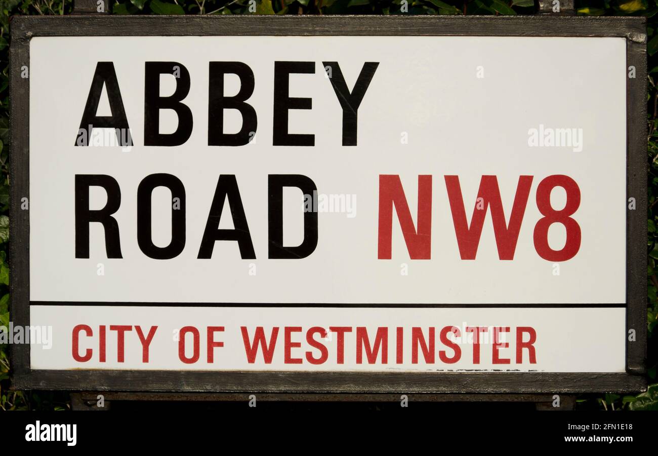 Abbey Road sign St John's Wood London Stock Photo