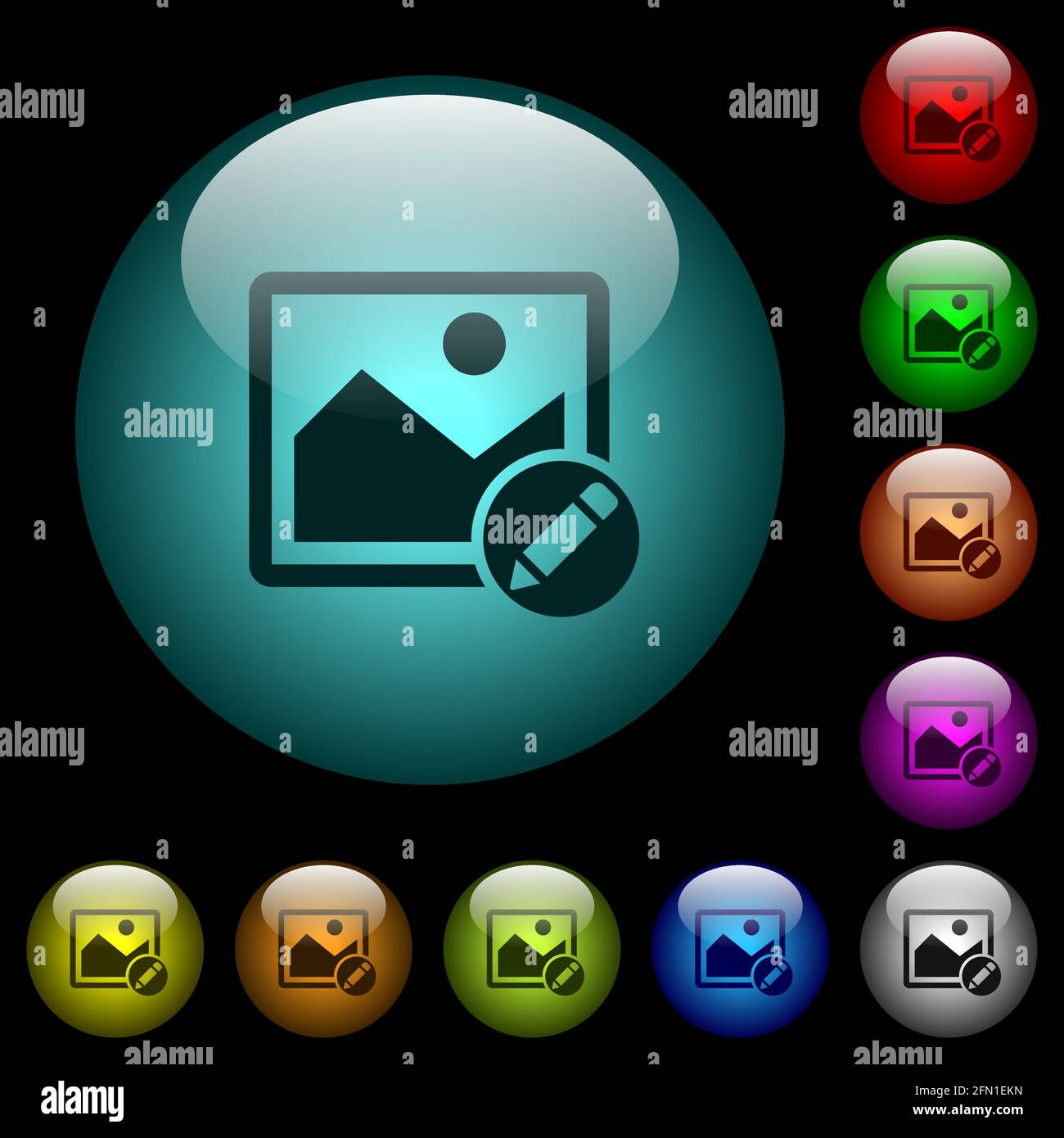 Rename image icons in color illuminated spherical glass buttons on ...